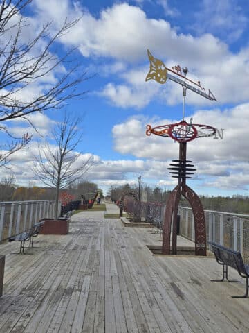 View of the st thomas elevated park, an art park built on an abandoned railway bridge.