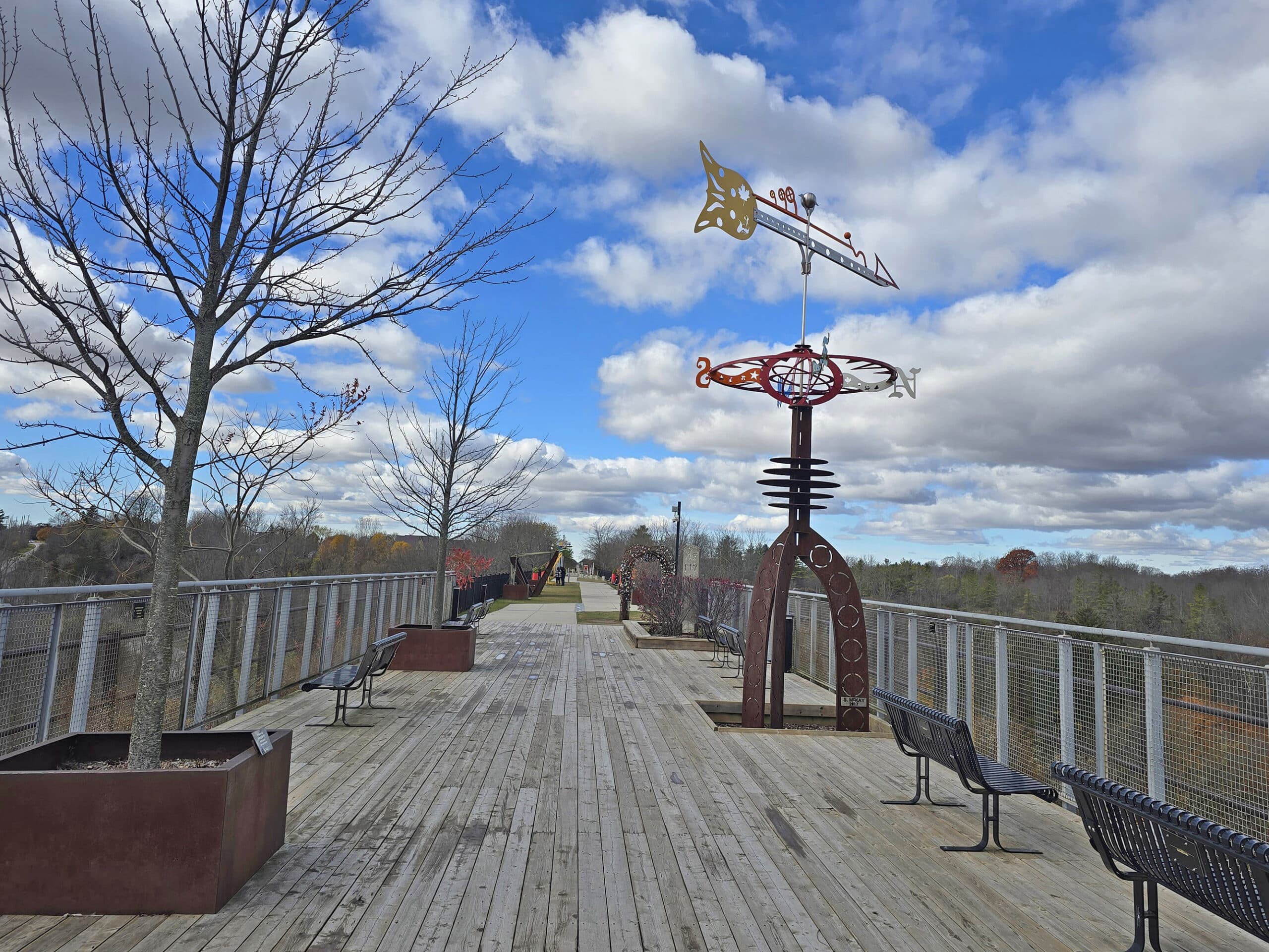 View of the st thomas elevated park, an art park built on an abandoned railway bridge.