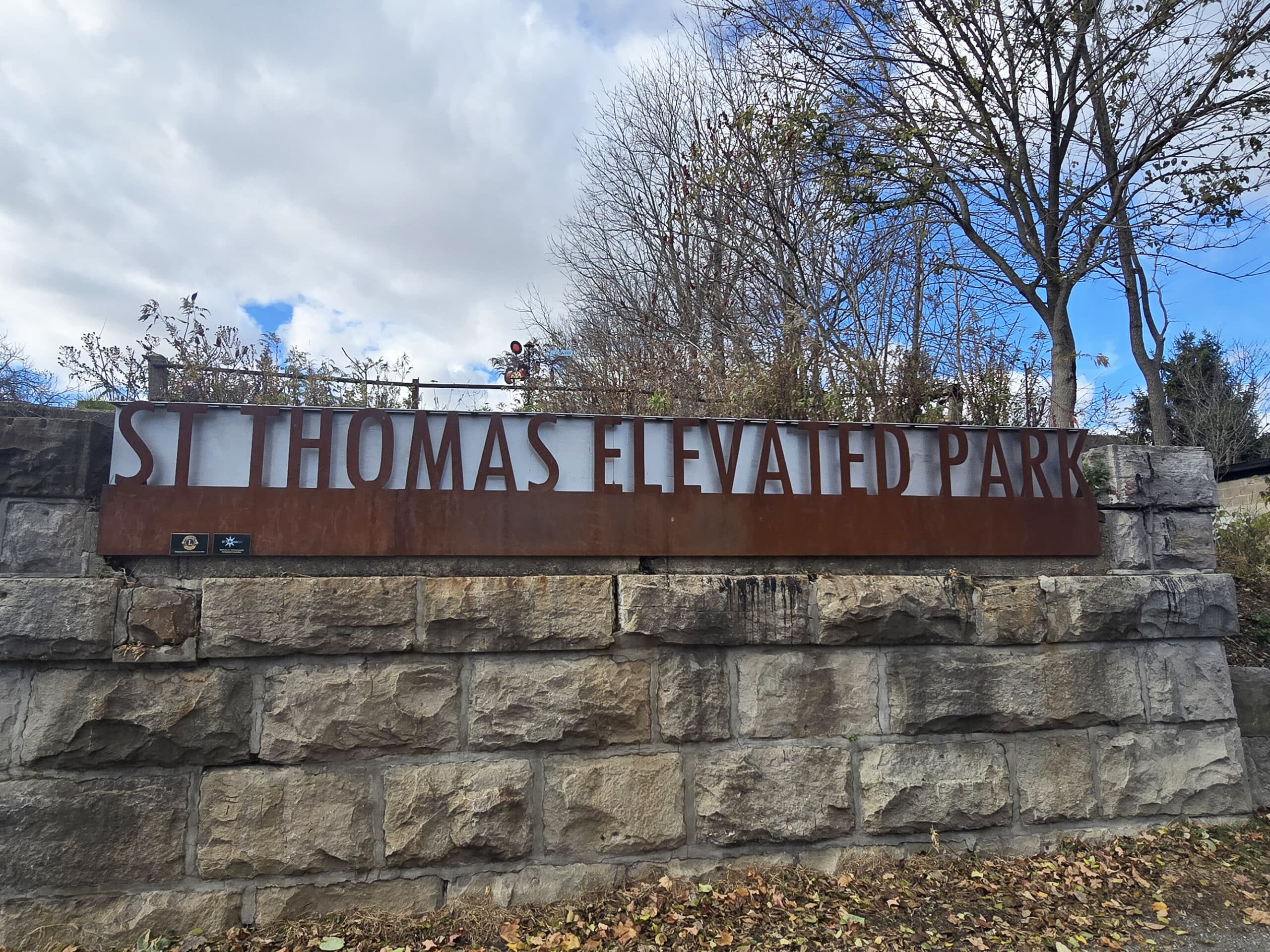 The St Thomas Elevated Park sign.