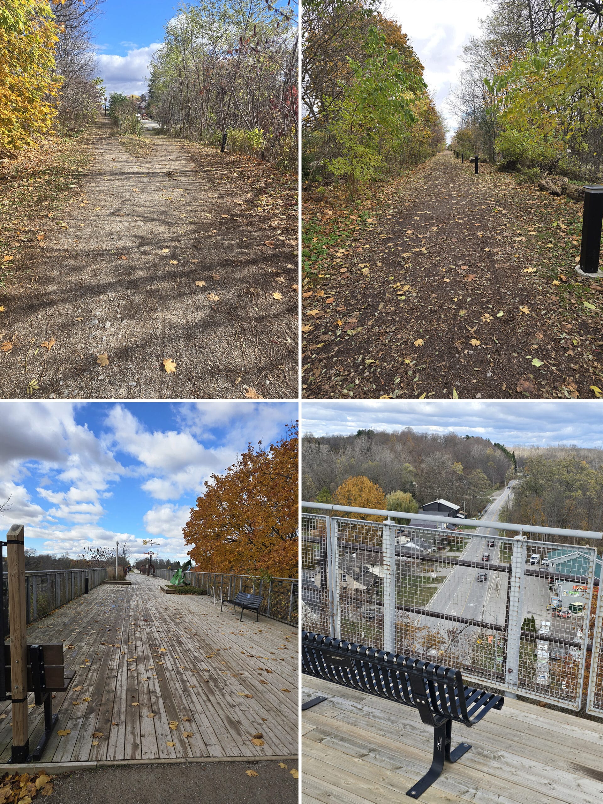 4 part image showing various views of the St Thomas Elevated Park walking trail.