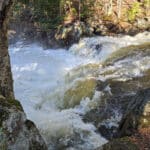 Brook's Falls waterfall, a smallish rushing cascade waterfall in Muskoka.