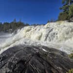 High Falls, a large cascade waterfall pm the Muskoka River.