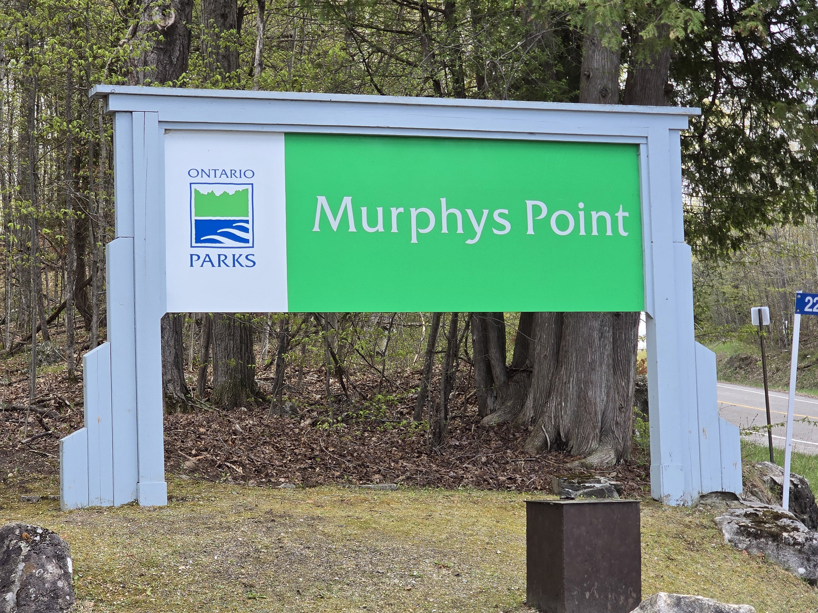 The Murphys Point Provincial Park sign.