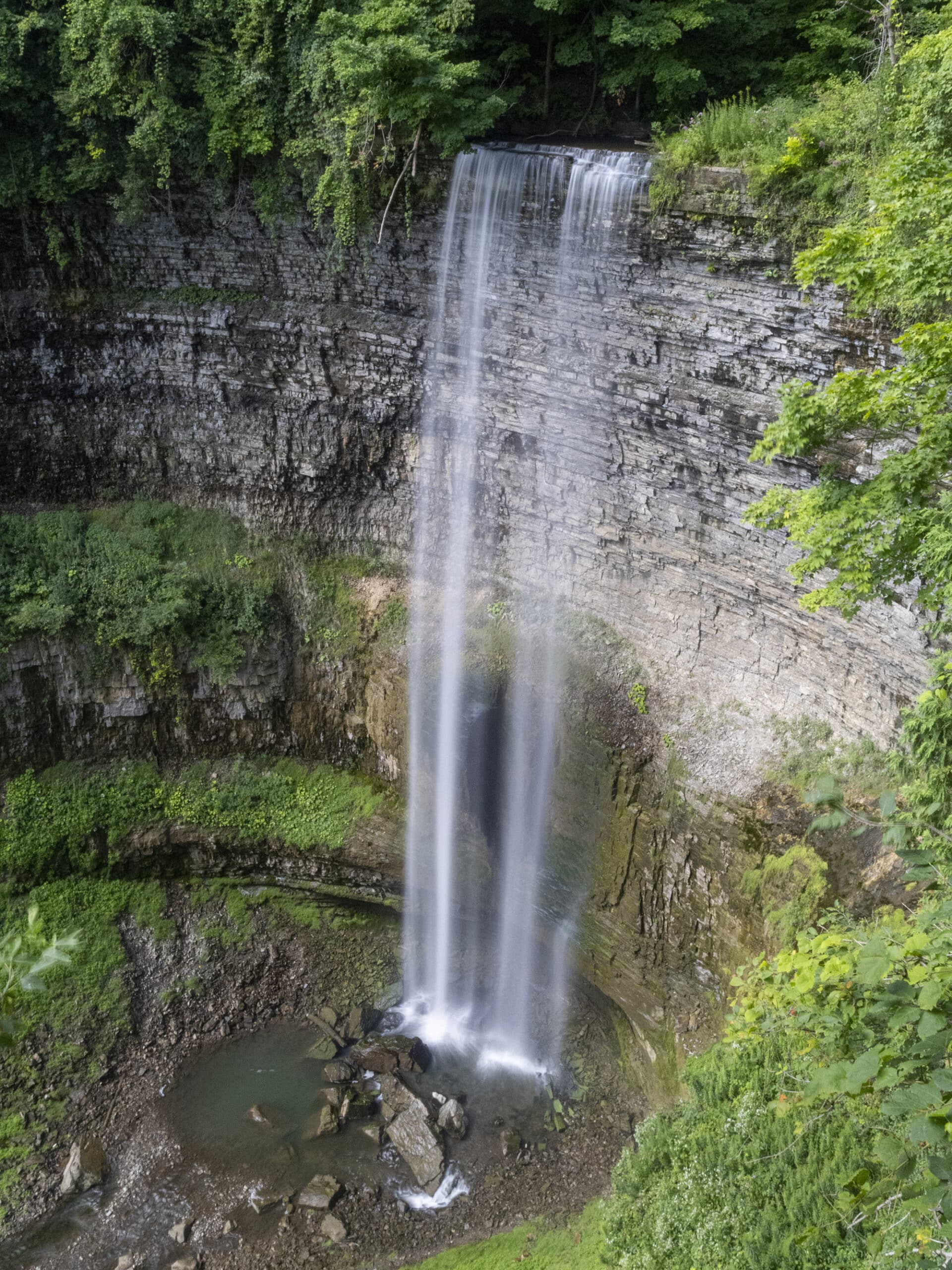 The Tew Falls waterfall, in summer.