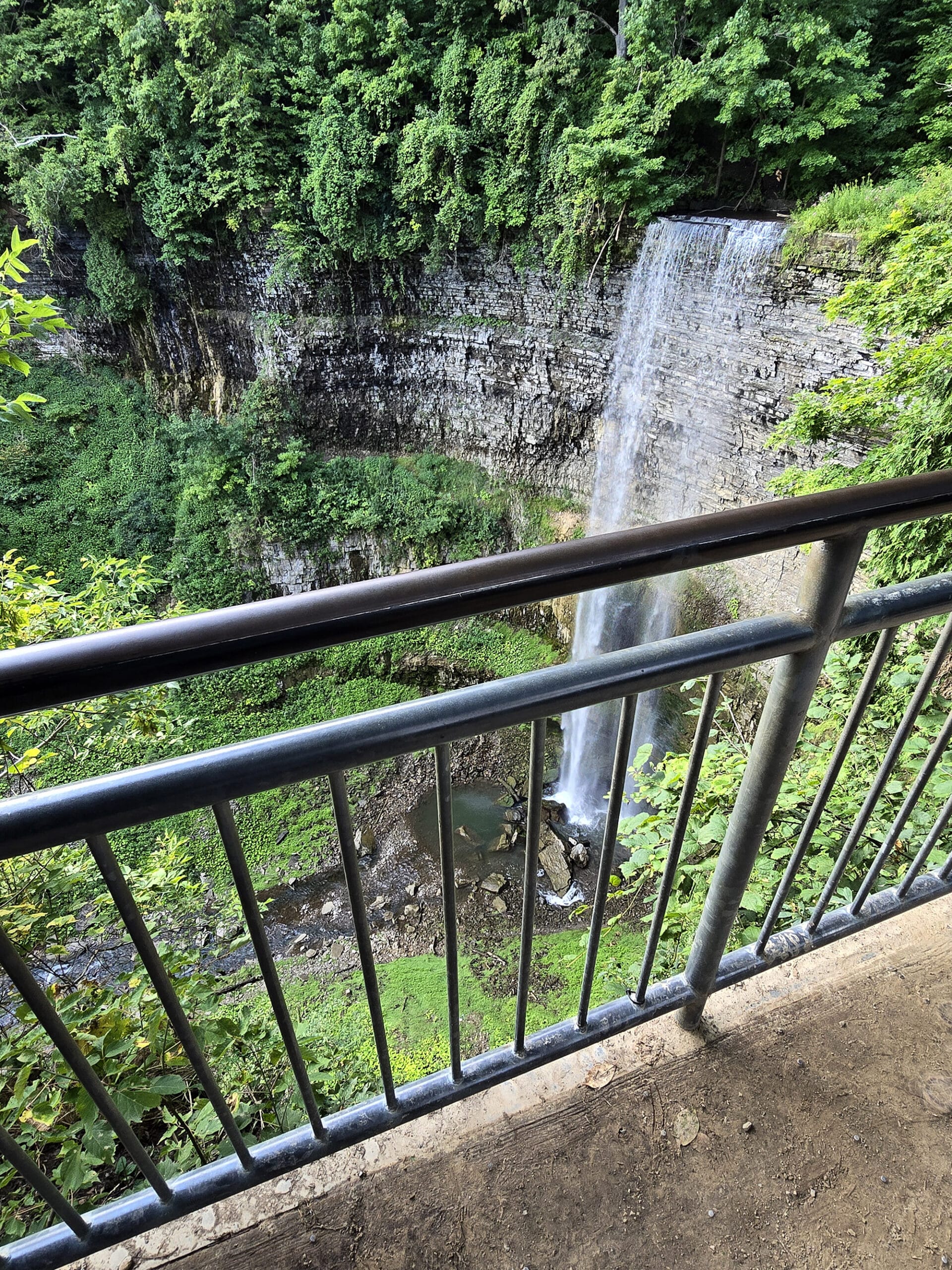 The Tew Falls waterfall, in summer.