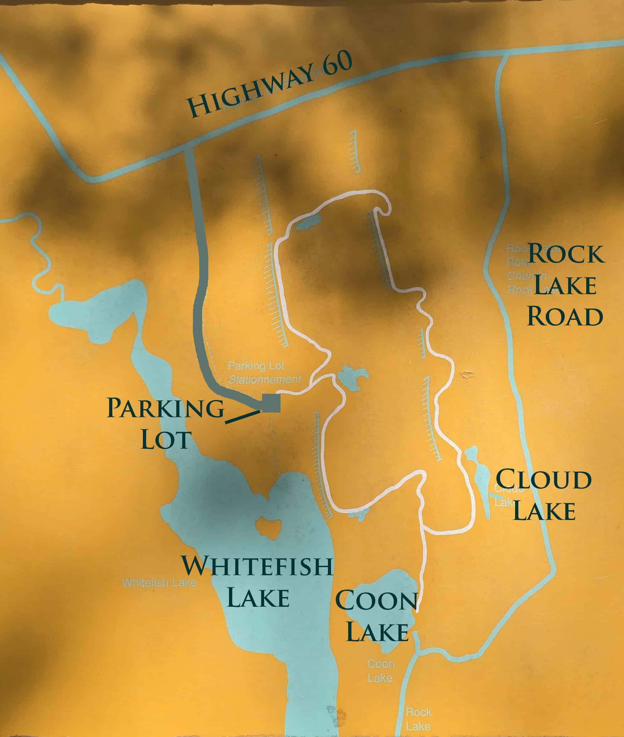 The Centennial Ridges trail map.