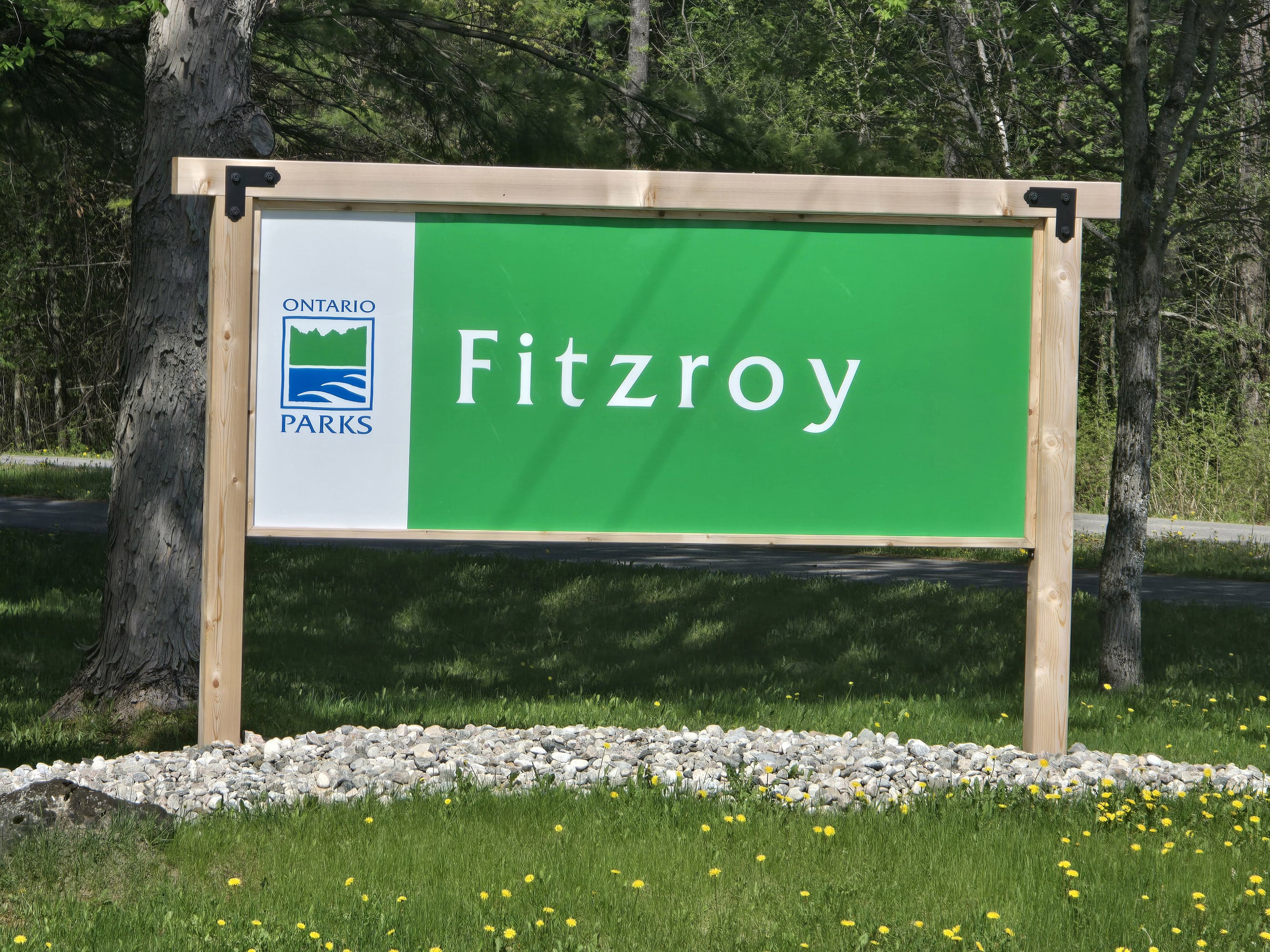 The Fitzroy Provincial Park sign.