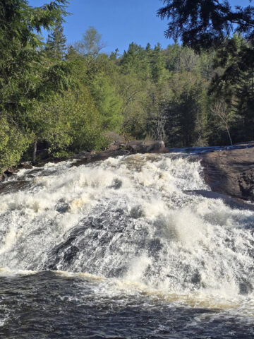 York High Falls, a wide cascade type waterfall.