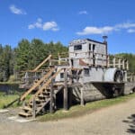 An alligator logging boat on the side of the logging museum trail at Algonquin Provincial Park.