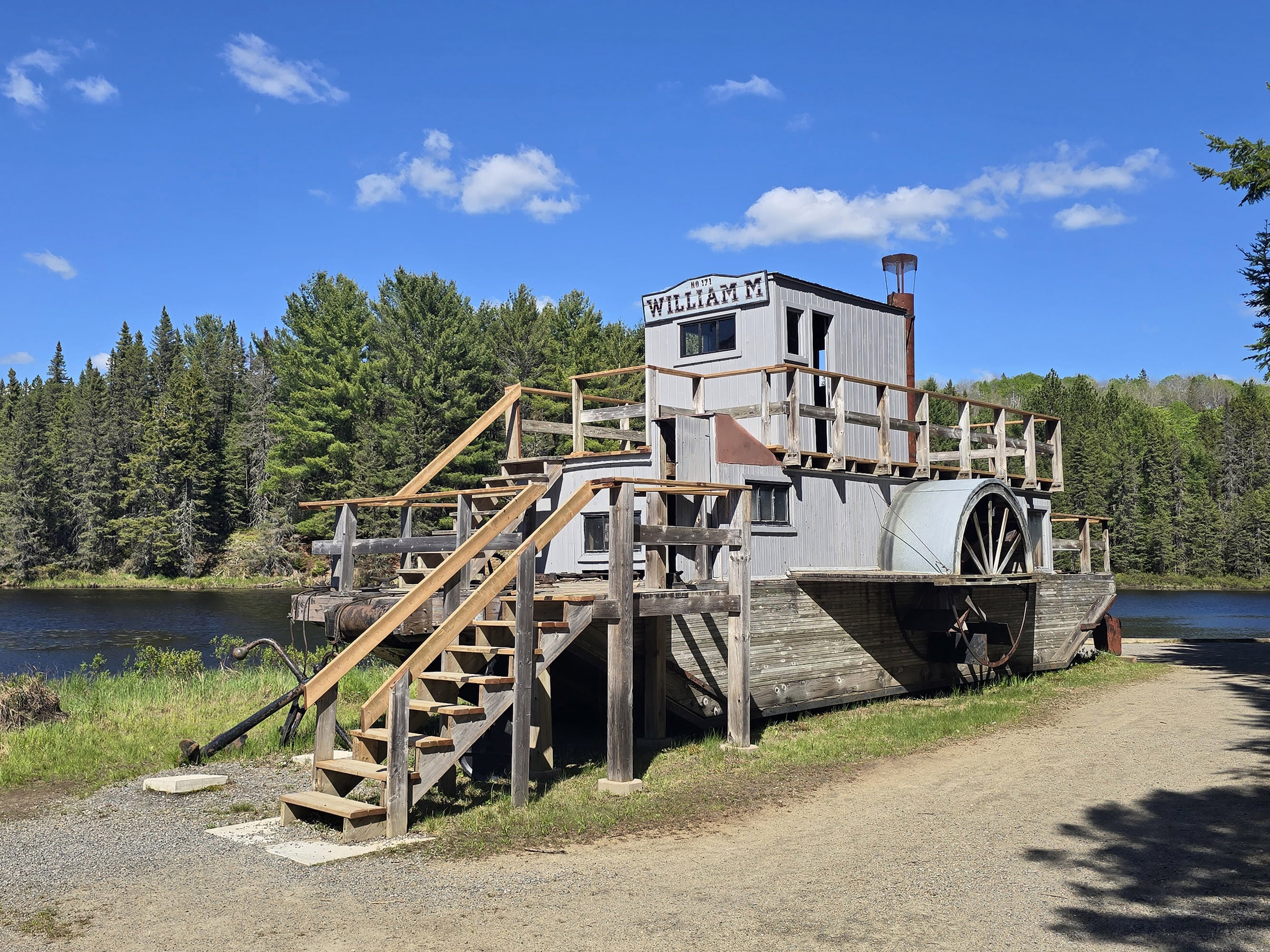 An alligator logging boat on the side of the logging museum trail at Algonquin Provincial Park.