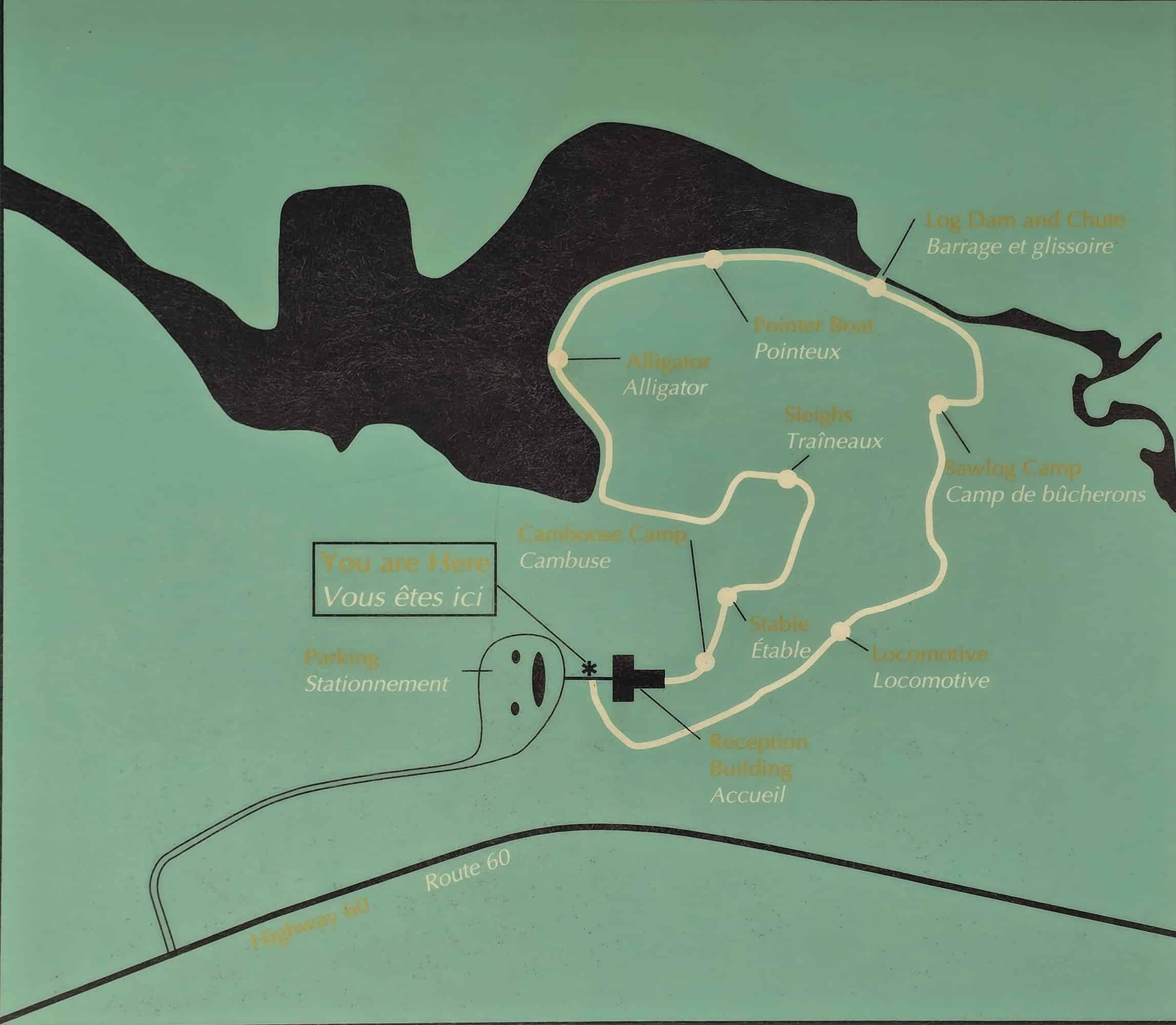 The Algonquin Park Logging Museum Trail map.