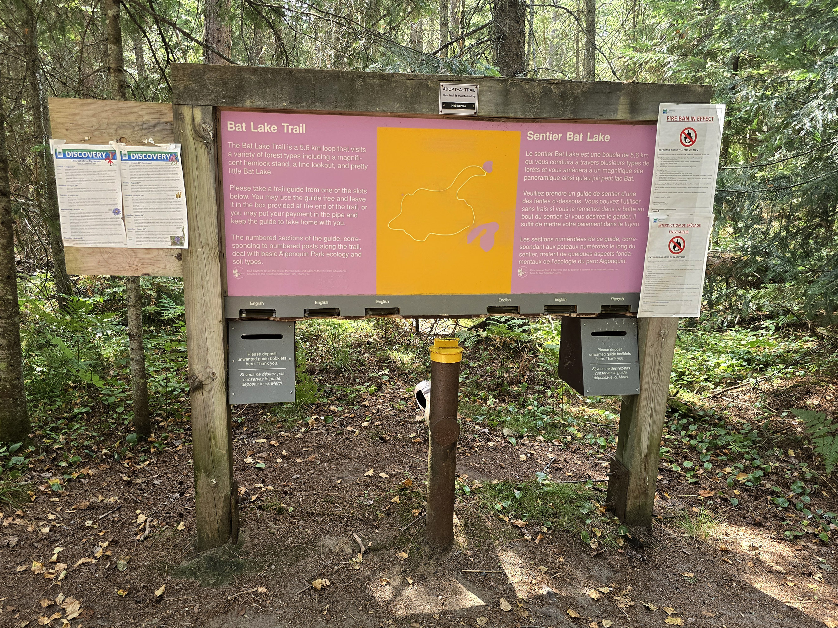 The Bat Lake Trail sign.