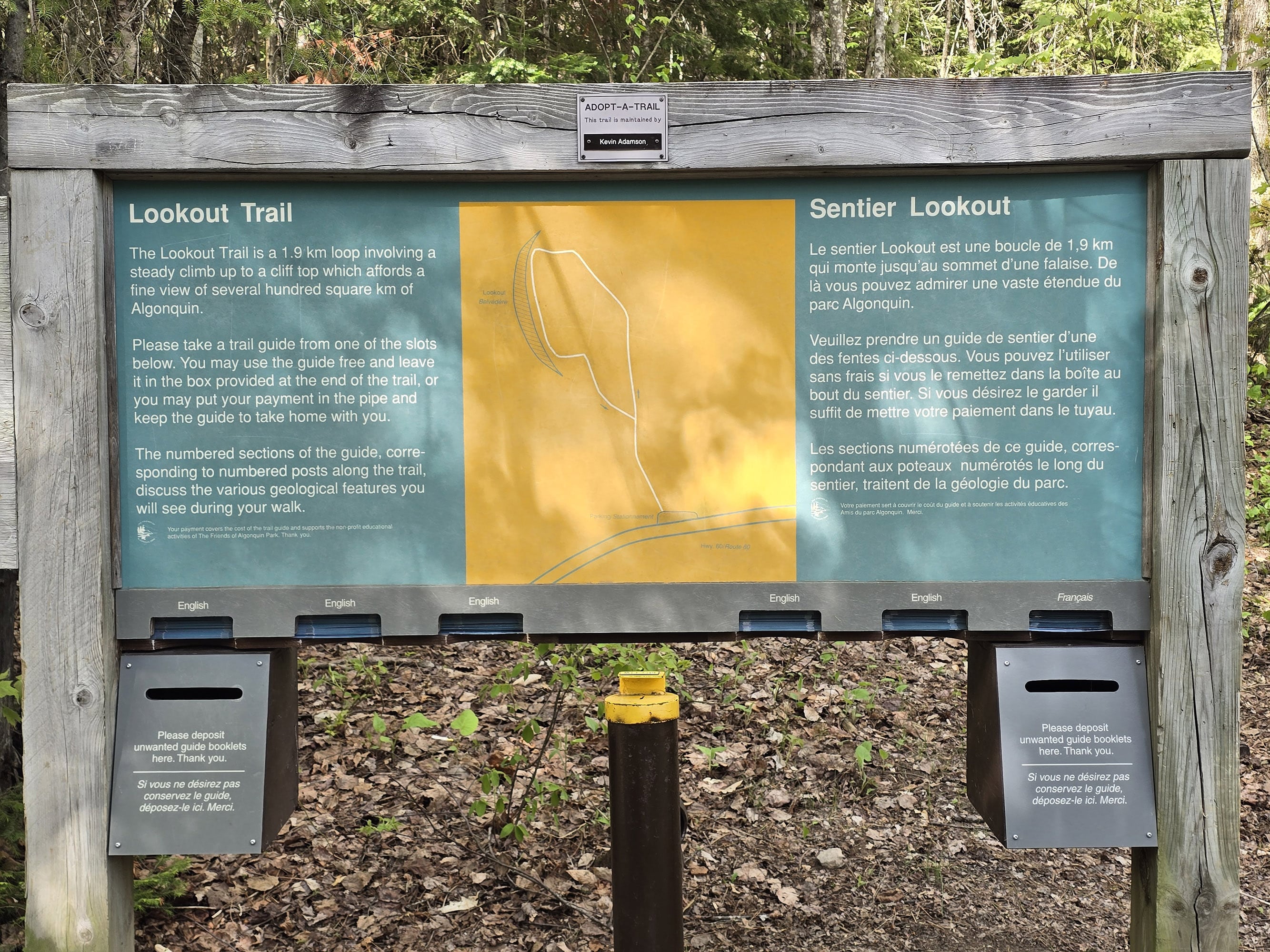 The Lookout Trail Sign.
