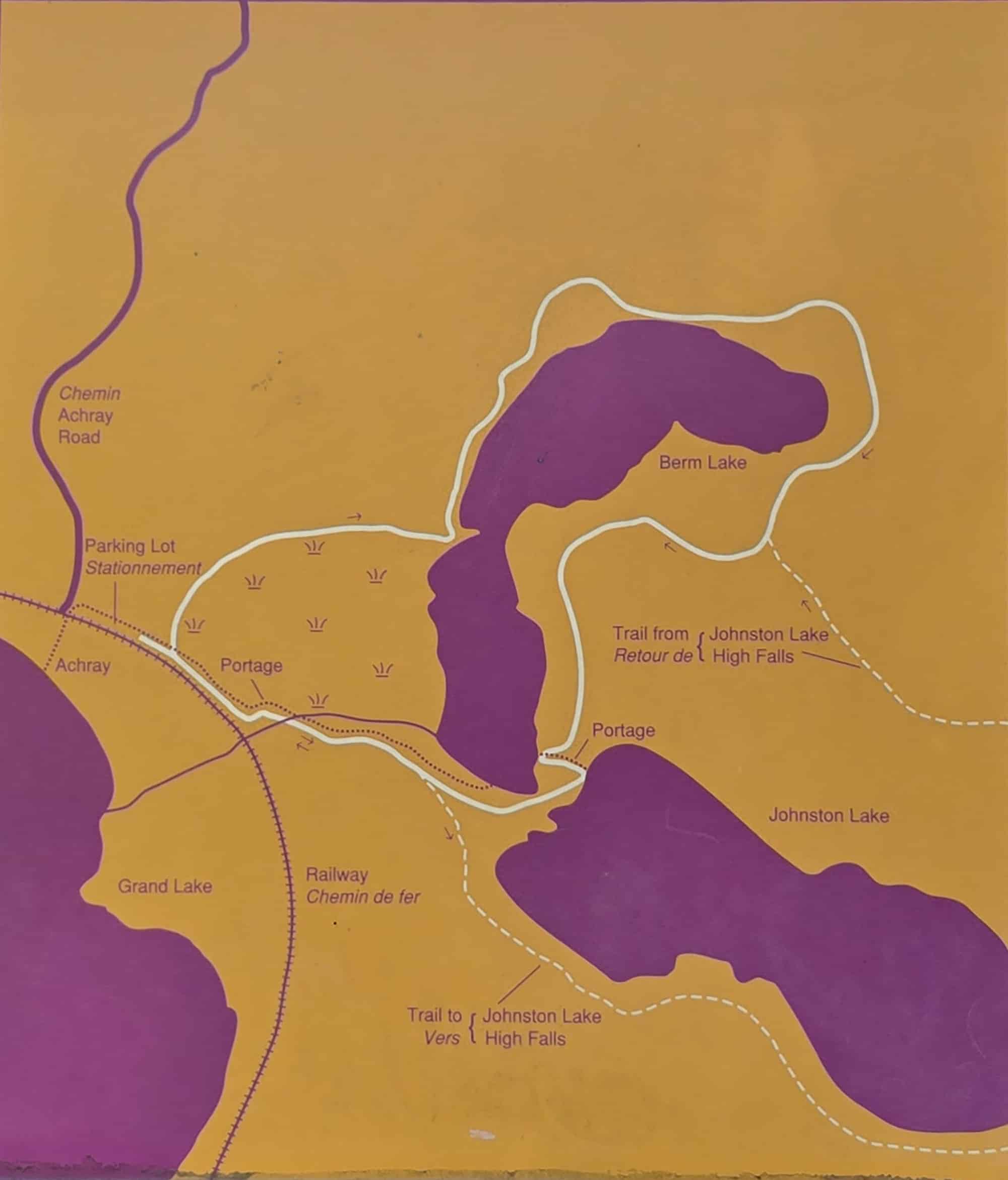 The Berm Lake Trail map.