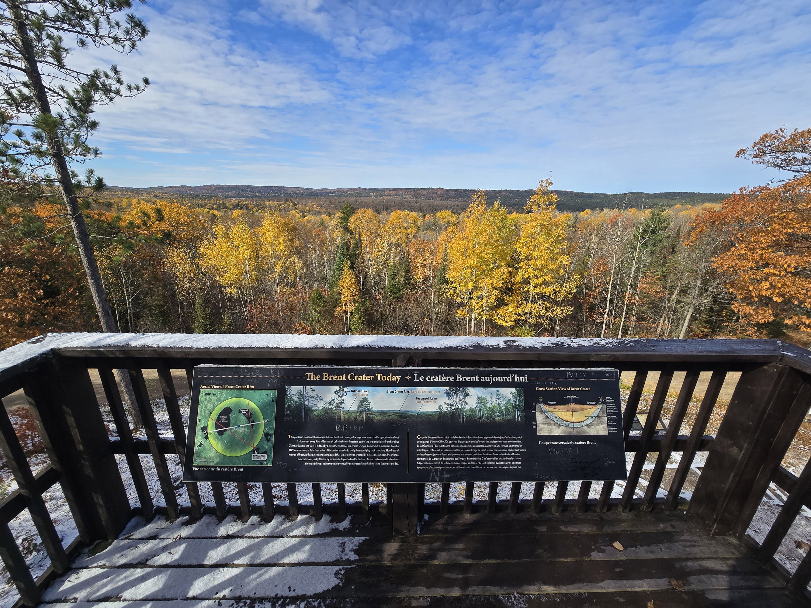 A view over the brent crater, from the brent crater trail.