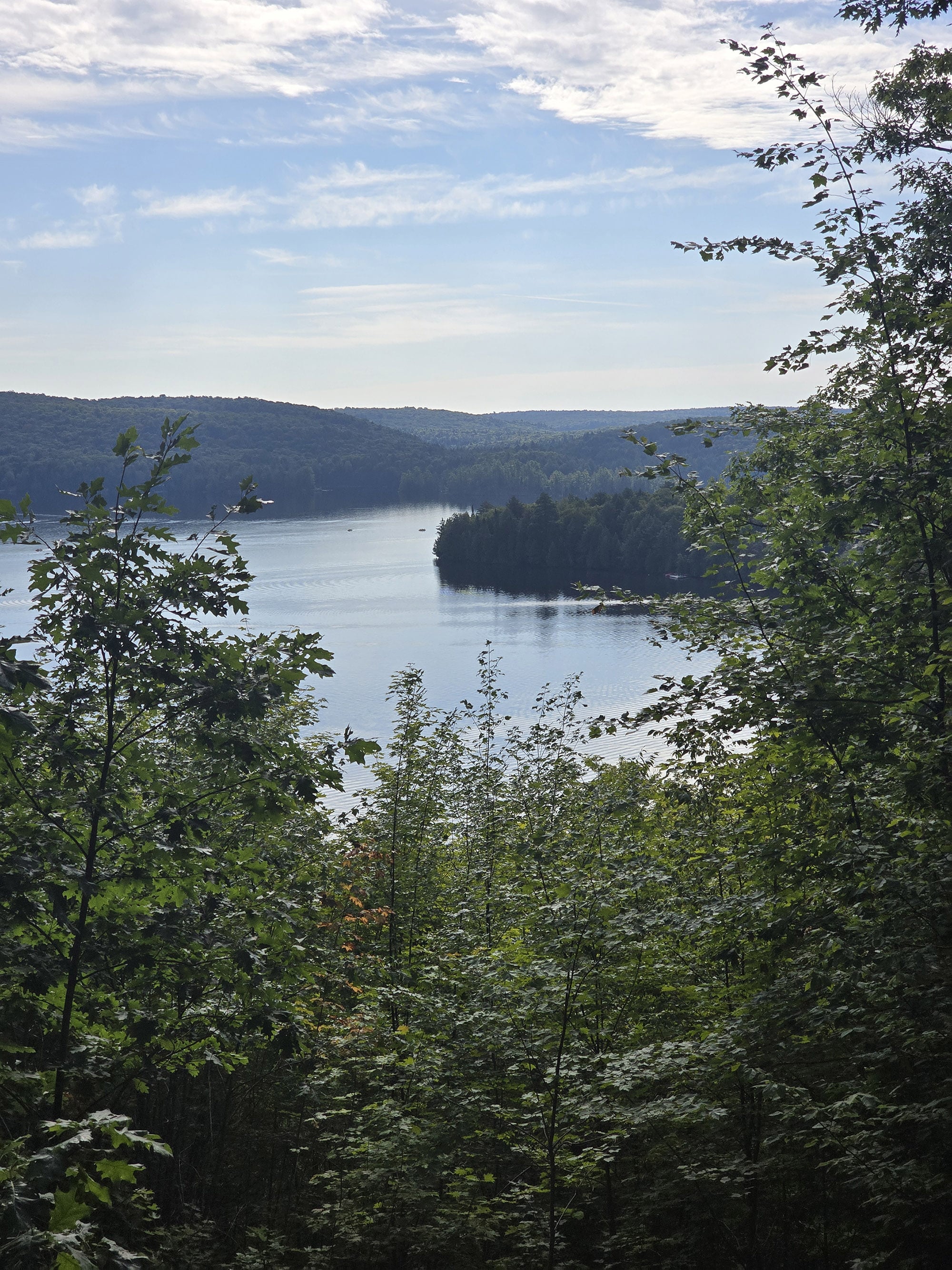 A scenic view along the Hardwood Lookout Trail in Algonquin Provincial Park.